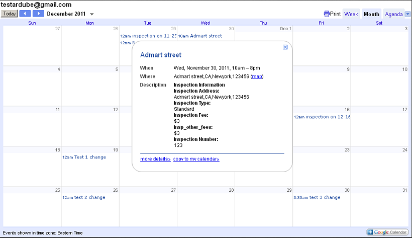 inspector Google Calendar Slider